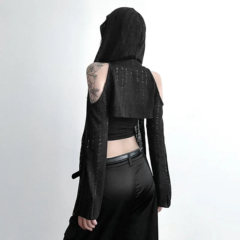Y2K Gothic Crop Cardigan